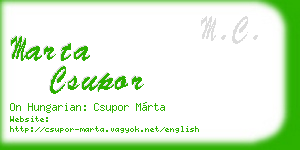 marta csupor business card