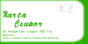 marta csupor business card